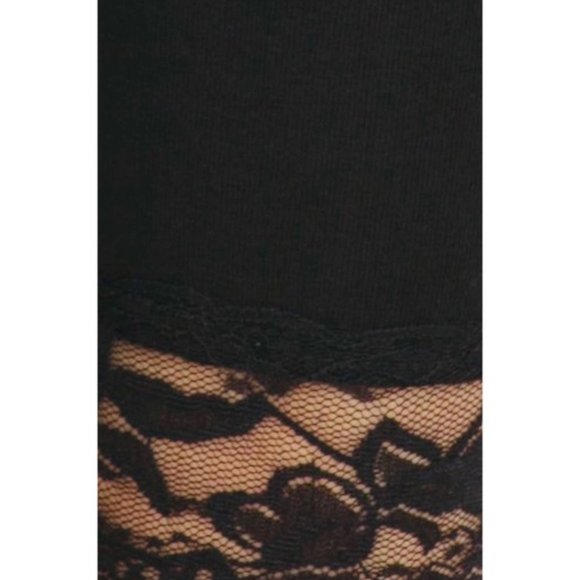 Gipsy Cropped Lace Trim Footless Tight in Black - Picture 4 of 8